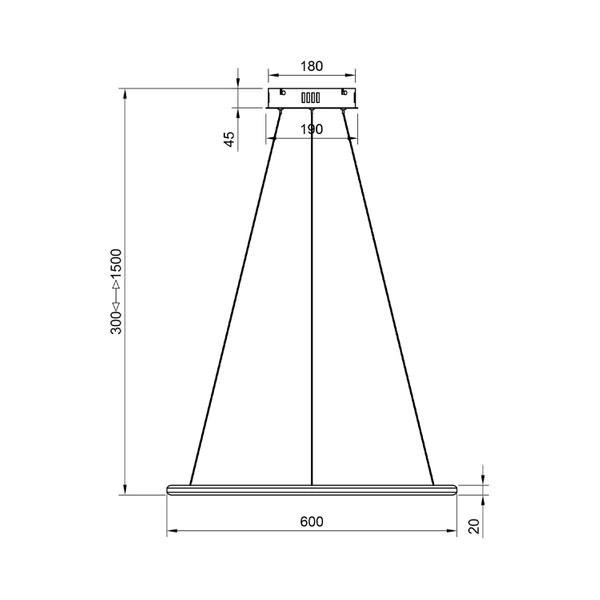 Lampa wisząca Led Orbit No.1 60 cm 4k czarna baza