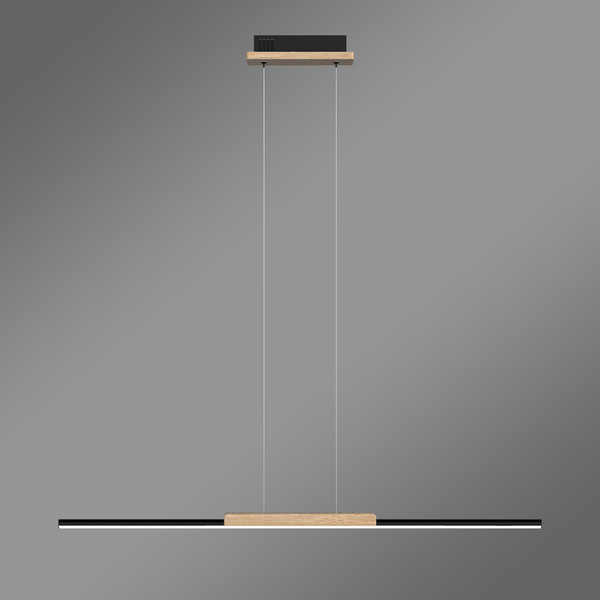 Lampa wisząca LED LINE 100 cm czarna z dębem, barwa neutralna 4K LEDesign