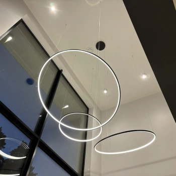 Nowoczesna lampa wisząca Led Orbit S No.3 120cm czarna barwa ciepła 3K LEDesign