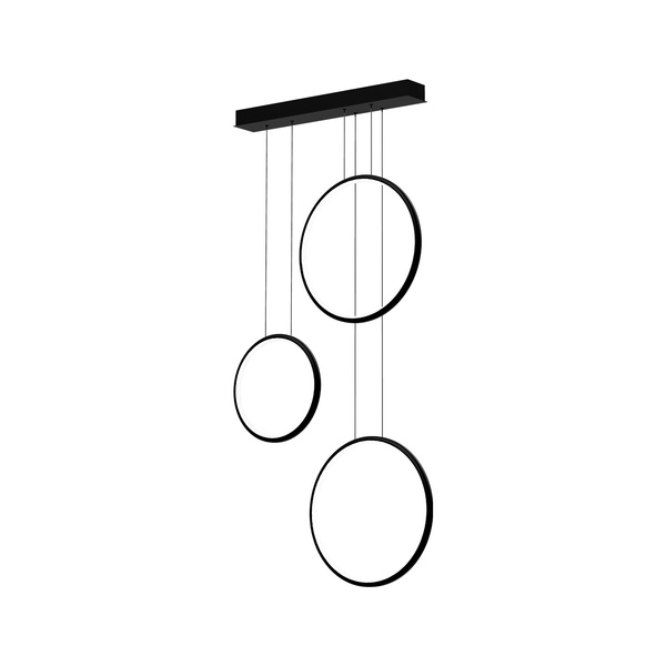 Nowoczesna lampa wisząca Led Moon No.3 czarna z pilotem 3000K–6000K LEDesign