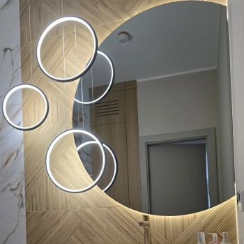 Nowoczesna lampa wisząca Led Moon No.3 czarna z pilotem 3000K LEDesign