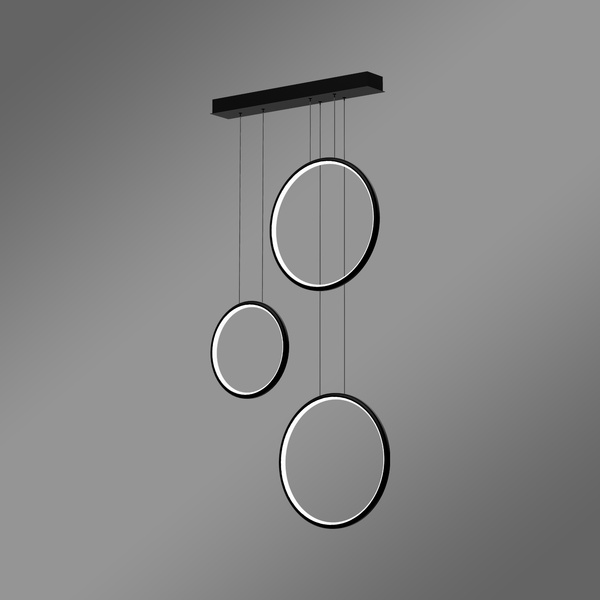 Nowoczesna lampa wisząca Led Moon No.3 czarna z pilotem 3000K–6000K LEDesign