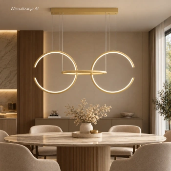 Nowoczesna lampa wisząca Led Celestial No.3 cm złota z pilotem 3000K LEDesign