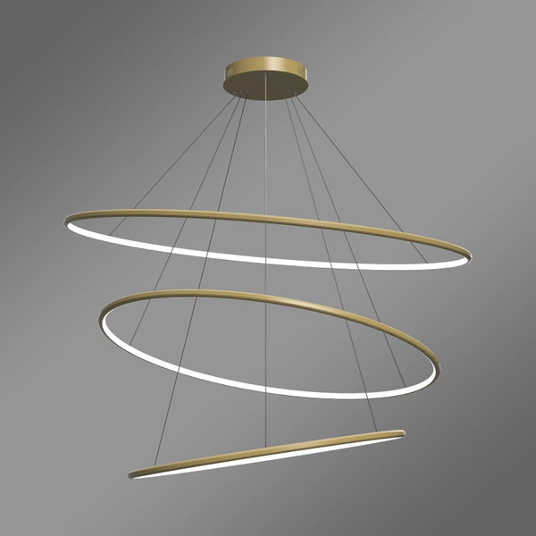 Nowoczesna lampa wisząca Led Orbit No.3 120cm złota ściemnialna triak barwa ciepła 3K LEDesign