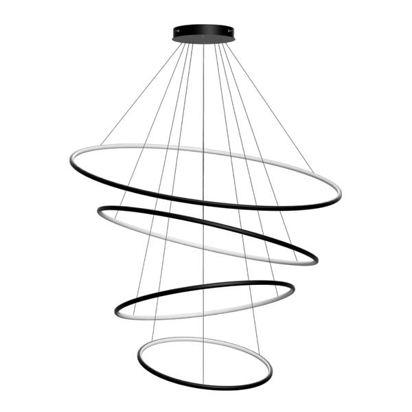 Nowoczesna lampa wisząca Led Orbit No.4 120cm czarna barwa ciepła 3K LEDesign