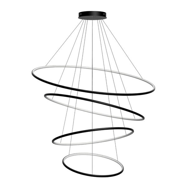 Nowoczesna lampa wisząca Led Orbit No.4 120cm czarna ściemnialna triak barwa ciepła 3K LEDesign