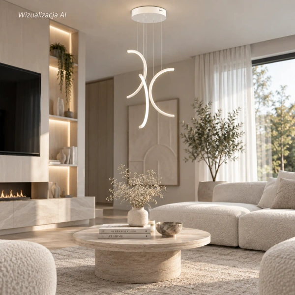 Nowoczesna lampa wisząca Led Moon No.3 40 cm biała 4000K LEDesign