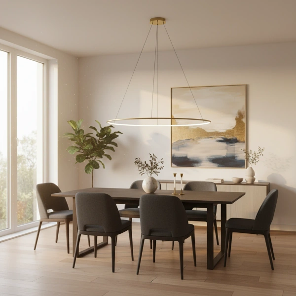 Nowoczesna lampa wisząca Led Orbit No.1 150 cm złota smart barwa ciepła 3K LEDesign