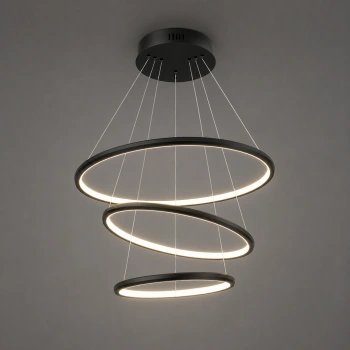 Nowoczesna lampa wisząca Led Orbit No.3 50cm czarna 3000K LEDesign