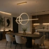 Nowoczesna lampa wisząca Led Geometrik No.4 60/40 cm złota 3000K LEDesign