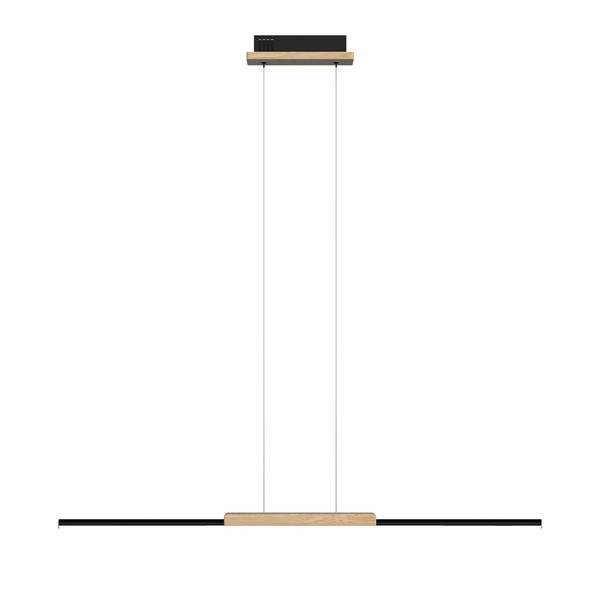 Lampa wisząca LED LINE 100 cm czarna z dębem, barwa neutralna 4K LEDesign