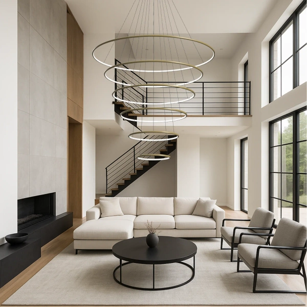 Nowoczesna lampa wisząca Led Orbit No.6 150cm złota smart barwa ciepła 3K LEDesign