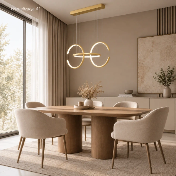 Nowoczesna lampa wisząca Led Celestial No.3 cm złota z pilotem 3000K LEDesign