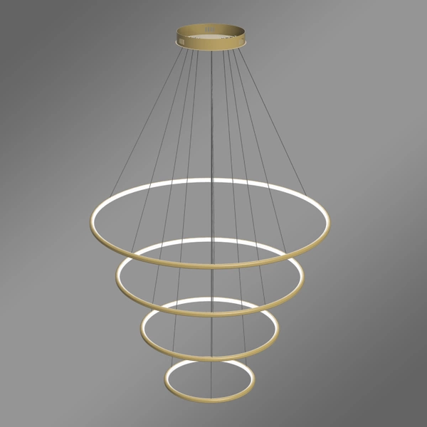 Nowoczesna lampa wisząca Led Orbit No.4 100cm złota ściemnialna triak barwa ciepła 3K LEDesign