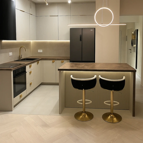 Nowoczesna Lampa wisząca Led Geometrik 40 cm złota smart barwa ciepła 3K LEDesign