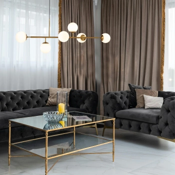 Lunaris 6 Classic złota – nowoczesna lampa sufitowa do eleganckich wnętrz