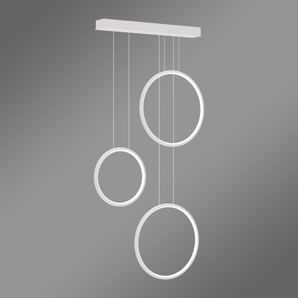 Nowoczesna lampa wisząca Led Moon No.3 biała z pilotem 3000K LEDesign