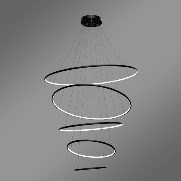 Nowoczesna lampa wisząca Led Orbit No.5 120cm czarna barwa neutralna 4K LEDesign