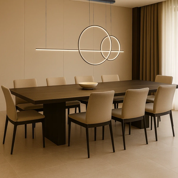 Lampa wisząca LED Geometrik No.4 60/40 cm czarna z pilotem 4000K LEDesign