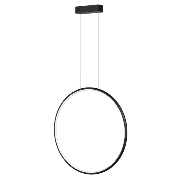 Nowoczesna lampa wisząca Led Moon 50 cm czarna 4000K pilot LEDesign
