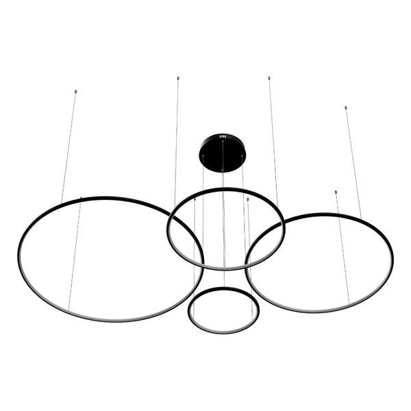 Nowoczesna lampa wisząca Led Orbit S No.4 100 cm czarna ściemnialna triak barwa neutralna 4K LEDesign