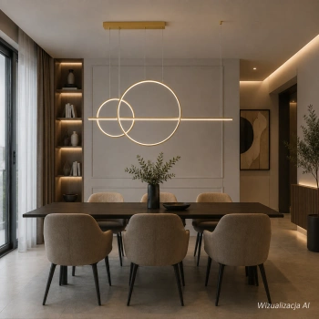 Lampa wisząca LED Geometrik No.4 60/40 cm złota z pilotem 3000K LEDesign