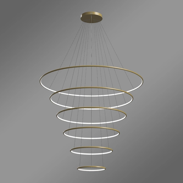 Nowoczesna lampa wisząca Led Orbit No.6 150cm złota ściemnialna triak barwa ciepła 3K LEDesign