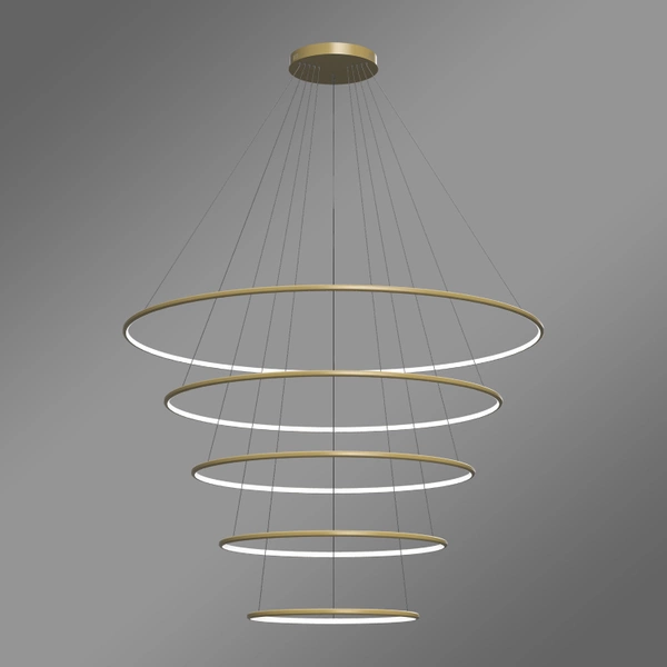 Nowoczesna lampa wisząca Led Orbit No.5 150cm złota ściemnialna triak barwa ciepła 3K LEDesign