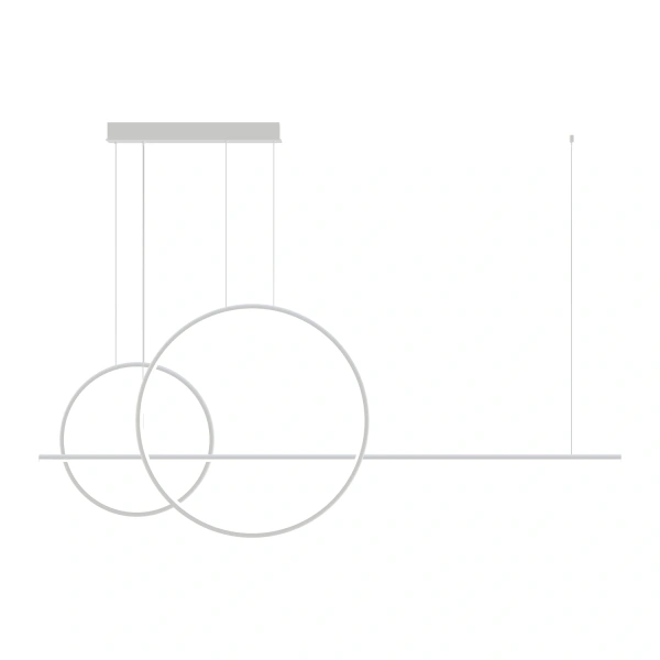 Lampa wisząca LED Geometrik No.4 60/40 cm biała z pilotem 3000K LEDesign