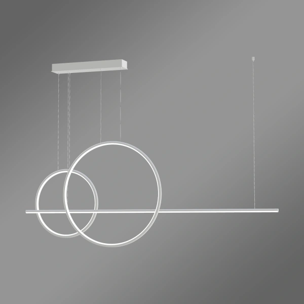 Lampa wisząca LED Geometrik No.4 60/40 cm biała z pilotem 4000K LEDesign