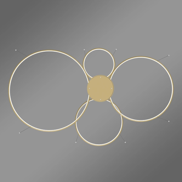 Nowoczesna lampa wisząca Led Orbit S No.4 100 cm złota ściemnialna triak barwa neutralna 4K LEDesign
