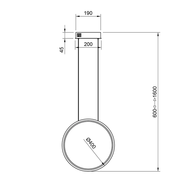 Nowoczesna lampa wisząca Led Moon 40 cm biała barwa ciepła 3K LEDesign