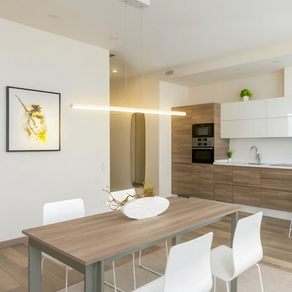 Nowoczesna lampa wisząca Led LINE 100 cm 3k biała sterowana pilotem LEDesign