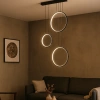 Nowoczesna lampa wisząca Led Moon No.3 czarna z pilotem 3000K–6000K LEDesign