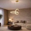Nowoczesna lampa wisząca Led Celestial No.2 złota z pilotem 4000K LEDesign