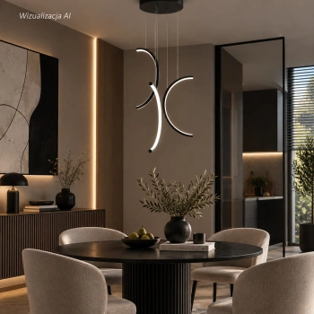 Nowoczesna lampa wisząca Led Moon No.3 40 cm czarna 4000K LEDesign