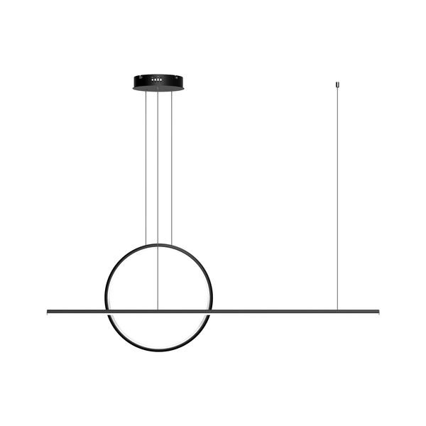 Nowoczesna lampa wisząca Led Geometrik 2 40 cm czarna barwa ciepła 3K LEDesign