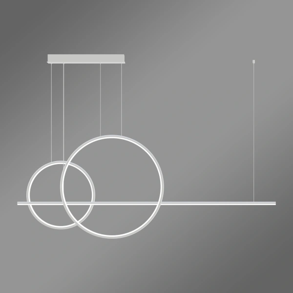 Lampa wisząca LED Geometrik No.4 60/40 cm biała z pilotem 4000K LEDesign
