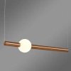 Nowoczesna lampa wisząca Led Solis A2 - mleczna kula i mosiężne wykończenie
