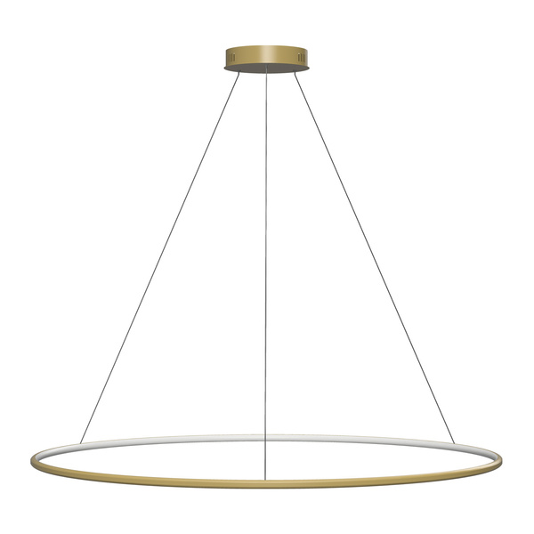 Nowoczesna lampa wisząca Led Orbit No.1 120 cm złota ściemnialna triak barwa ciepła 3K LEDesign