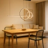 Lampa wisząca LED Geometrik No.4 60/40 cm czarna z pilotem 3000K LEDesign