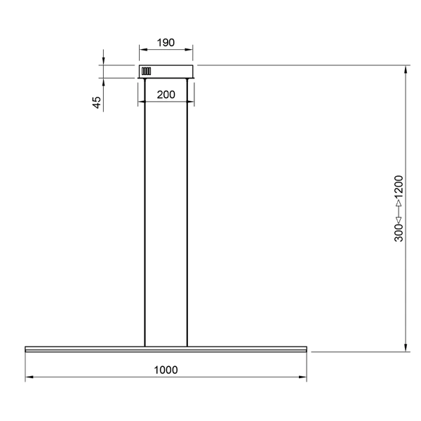 Lampa wisząca Led LINE 100 cm 3k czarna ściemnialna triak LEDesign