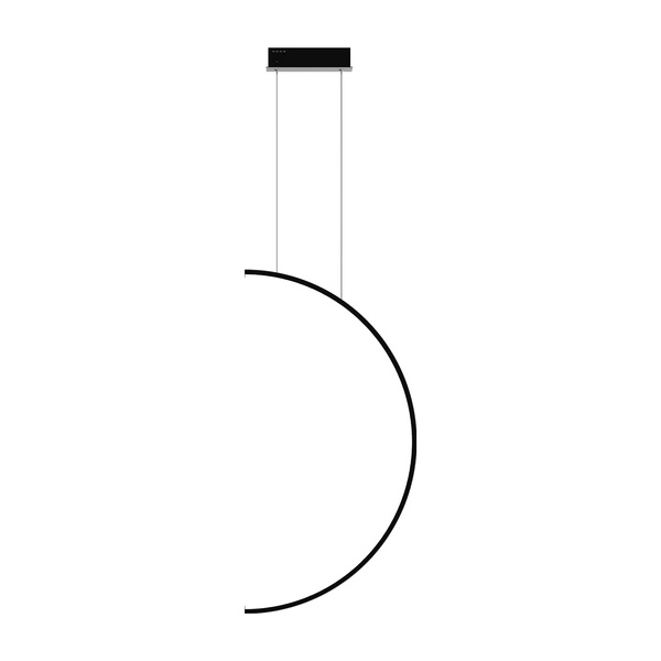 Nowoczesna lampa wisząca Led Moon No.2B 80 cm czarna barwa neutralna 4K LEDesign