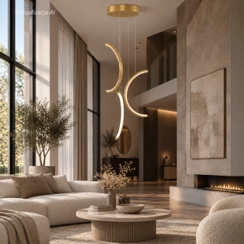 Nowoczesna lampa wisząca Led Moon No.3 40 cm złota smart 3000K LEDesign