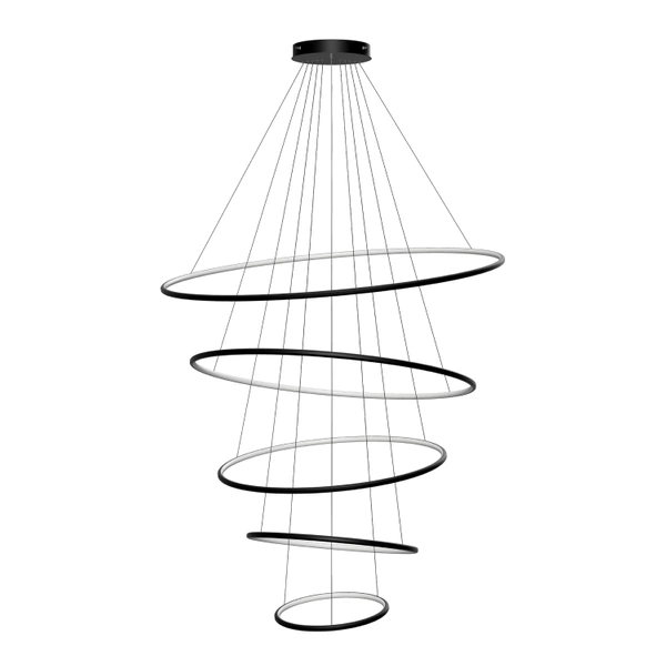 Nowoczesna lampa wisząca Led Orbit No.5 120cm czarna barwa neutralna 4K LEDesign