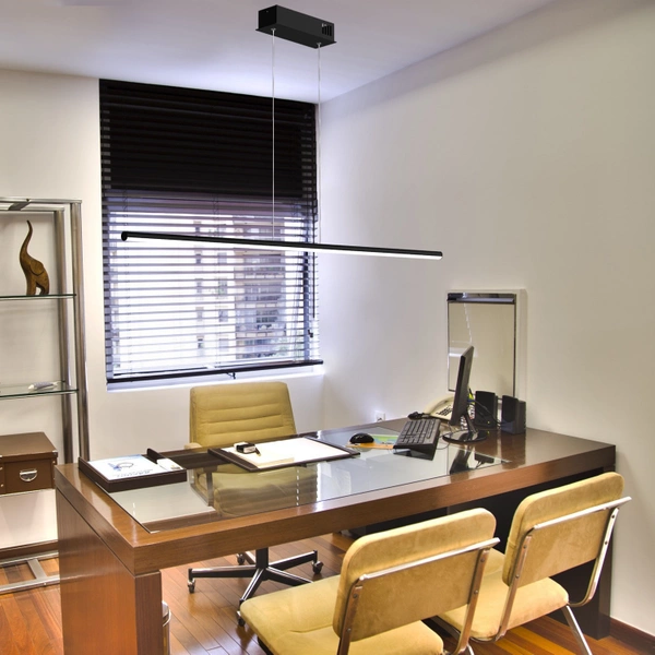 Nowoczesna lampa wisząca Led LINE 60 cm czarna barwa ciepła 3K LEDesign