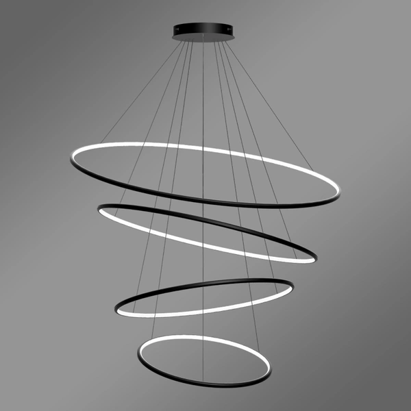 Nowoczesna lampa wisząca Led Orbit No.4 120cm czarna smart barwa ciepła 3K LEDesign