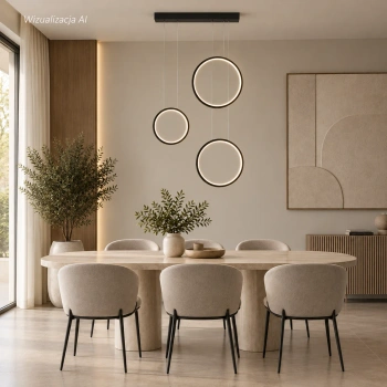 Nowoczesna lampa wisząca Led Moon No.3 czarna smart 3000K LEDesign