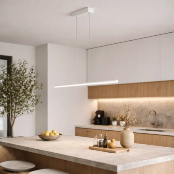 Nowoczesna lampa wisząca Led LINE 80 cm 4k biała sterowana pilotem LEDesign