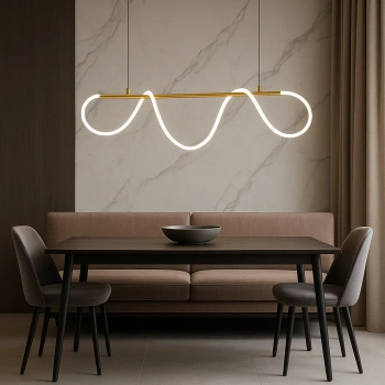 Nowoczesna lampa Glowline LED złota z neutralną barwą światła